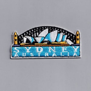 Blue Sydney Australia Patch Applique Embroidered Iron-on Travel Patch Opera House