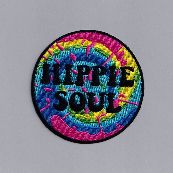 Colourful Embroidered Hippie Soul Patch Iron-on Hippy Patch Applique