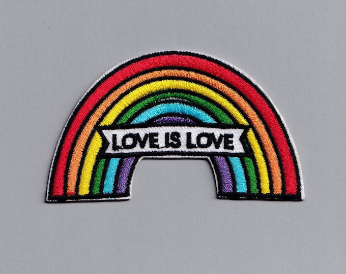 Embroidered Love Is Love Rainbow Patch Iron-On LGBTQ Gay Pride Patch Applique