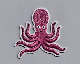 Purple Octopus Patch Embroidered Iron-on Octopus Patches