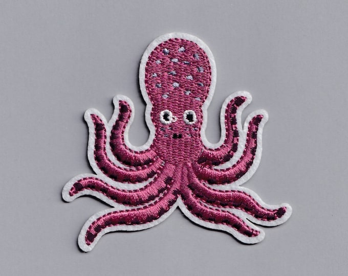 Purple Octopus Patch Embroidered Iron-on Octopus Patches