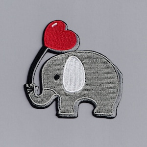 Leuke geborduurde olifant patch olifant met ballon appliqué kinderen