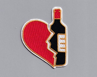 Love Wine Embroidered Iron-on Patch Applique Red Wine Lovers Patch
