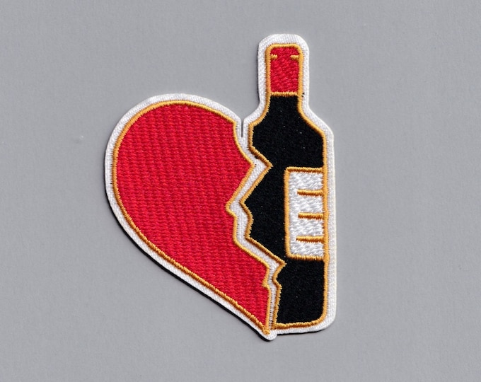 Love Wine Embroidered Iron-on Patch Applique Red Wine Lovers Patch