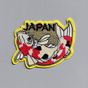 Embroidered Iron-on Japan Travel Patch Applique Koi Carp Backpacking Patch