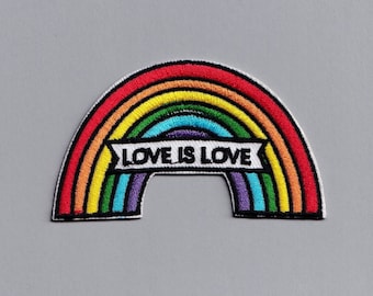Embroidered Love Is Love Rainbow Patch Iron-On LGBTQ Gay Pride Patch Applique