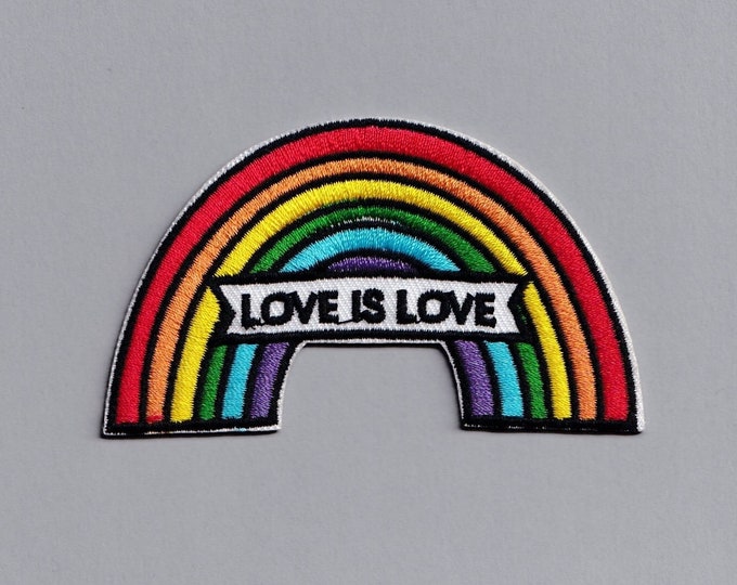 Embroidered Love Is Love Rainbow Patch Iron-On LGBTQ Gay Pride Patch Applique