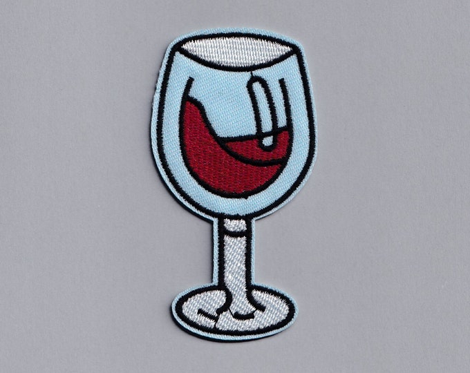 Red Wine Glass Patch Embroidered Iron-on Wine Patch