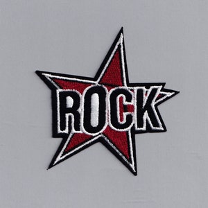 Embroidered Iron-On Rock Star Patch Music Rock and Roll Applique