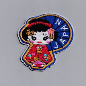 日本の人形パッチアップリケアイロン刺繍日本旅行パッチ