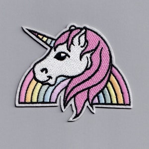 Pastel Rainbow Unicorn Patch Embroidered Iron on Unicorn Patches