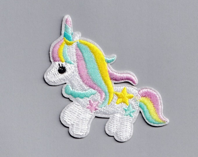 Colourful Unicorn Patch Iron-on Embroidered Rainbow Unicorn Patch Applique