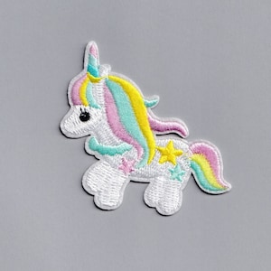 Colourful Unicorn Patch Iron-on Embroidered Rainbow Unicorn Patch Applique