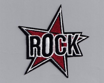 Embroidered Iron-On Rock Star Patch Music Rock and Roll Applique