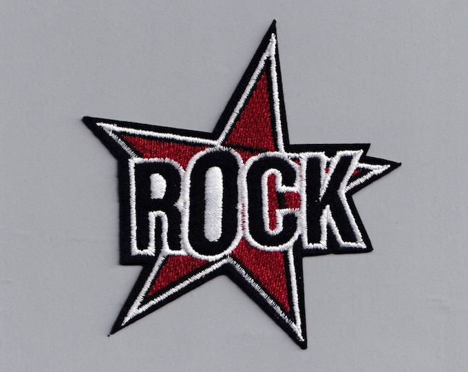 Embroidered Iron-On Rock Star Patch Music Rock and Roll Applique