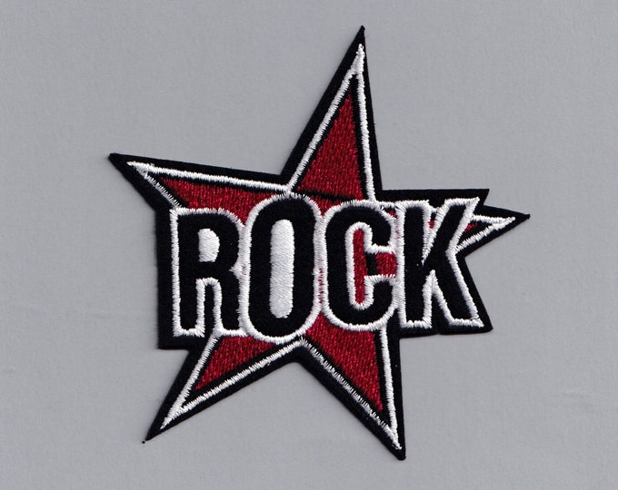 Embroidered Iron-On Rock Star Patch Music Rock and Roll Applique