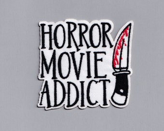 Patch thermocollant brodé accro du film d'horreur appliqué Films d'horreur
