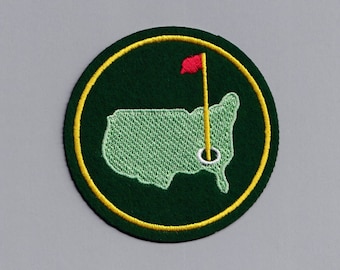 Applique thermocollante brodée d'écusson golf USA vert Golfin