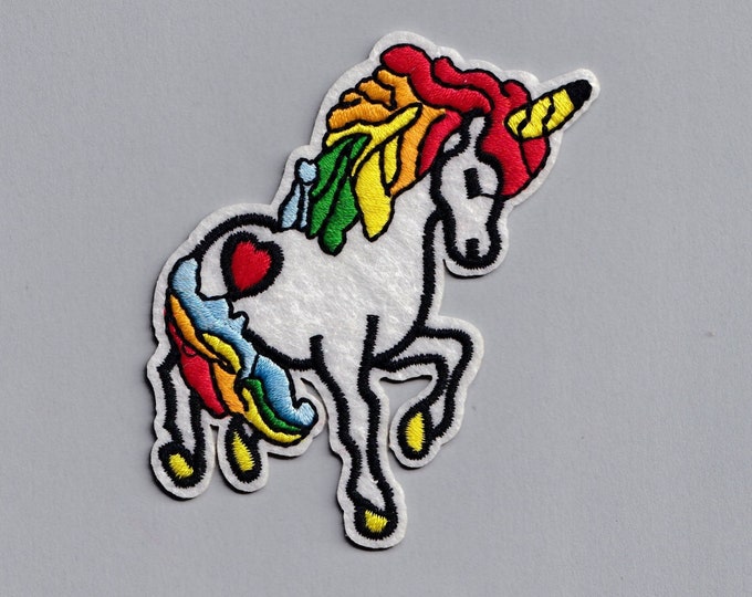 Embroidered Colourful Rainbow Unicorn Patch Iron-On Applique Patch Unicorns