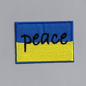 Iron on Ukraine Flag &#39;Peace&#39; Patch Applique Iron on Ukraine War Solidarity Patch