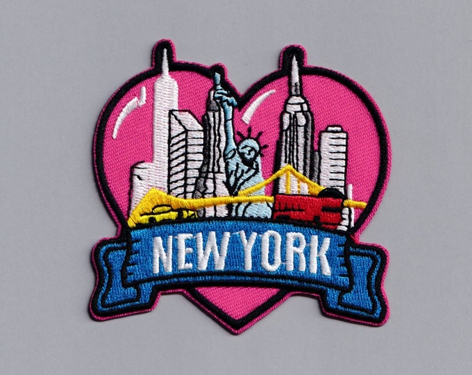 Embroidered Iron-on New York City Heart Patch Travel Backpacking NY Patch