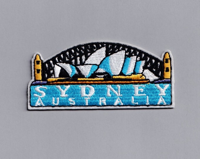 Blue Sydney Australia Patch Applique Embroidered Iron-on Travel Patch Opera House