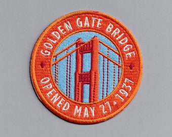 Golden Gate Bridge Iron on Embroidered Patch Applique San Francisco Travel Backpacking Patch
