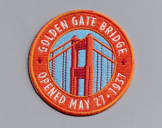 Golden Gate Bridge Iron on Embroidered Patch Applique San Francisco Travel Backpacking Patch
