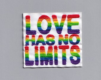 Embroidered Iron-on Love Has No Limits Gay Pride Patch Rainbow Flag Love Is Love Applique