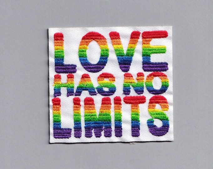 Embroidered Iron-on Love Has No Limits Gay Pride Patch Rainbow Flag Love Is Love Applique