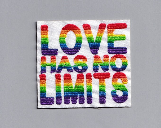 Embroidered Iron-on Love Has No Limits Gay Pride Patch Rainbow Flag Love Is Love Applique