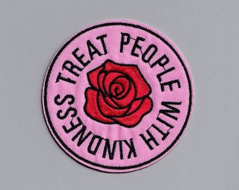 Treat People With Kindness Patch Large Iron On Embroidered Patch Positive Message Be Kind