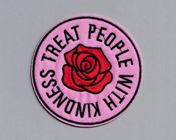 Treat People With Kindness Patch Large Iron On Embroidered Patch Positive Message Be Kind