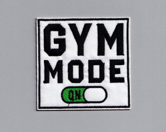 Embroidered 'Gym Mode' Fitness Bodybuilding Patch Iron-on Applique Patch