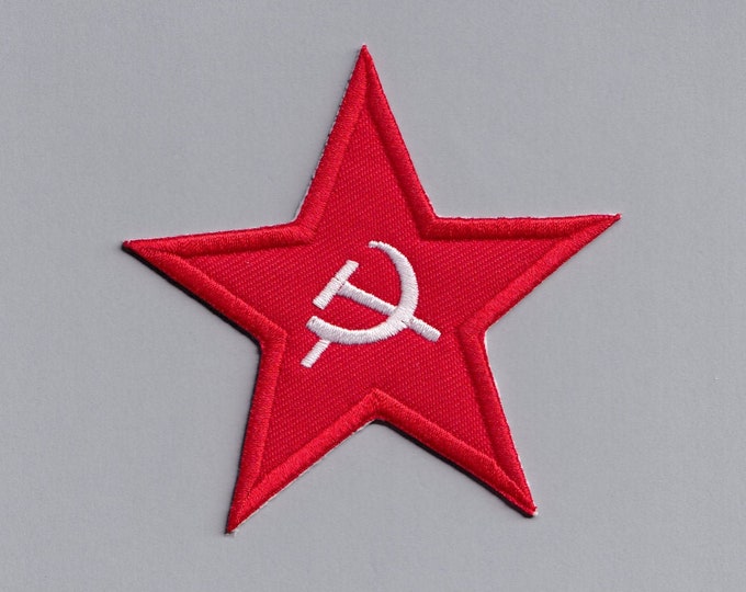 Iron On Communist Red Star Patch Soviet Union Socialist Communism Applique Badge Patch