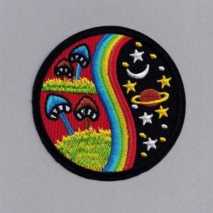 Large Iron On Magic Mushroom Patch Hallucinogenic Psychedelic Hippy Mushroom Patch Applique