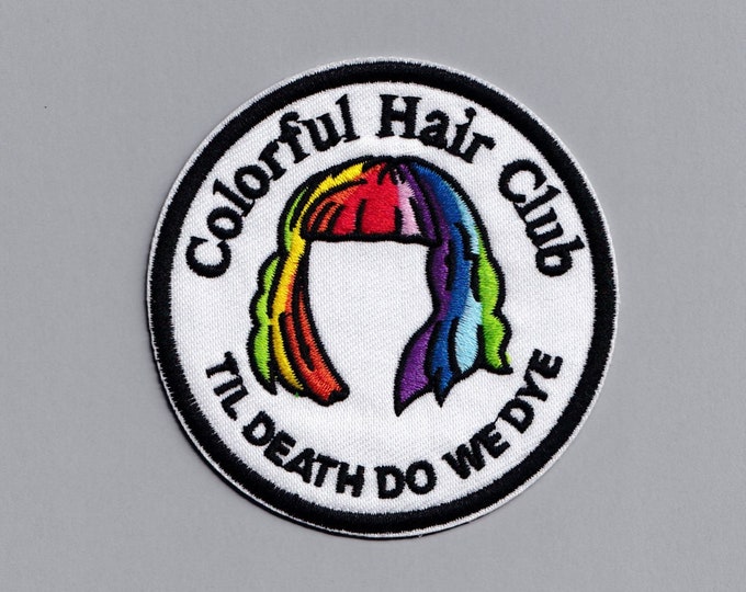 Embroidered Colorful Hair Club Patch Applique Iron-on