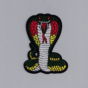 Embroidered Cobra Snake Patch Iron-on Snake Applique Patch Reptile