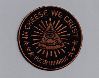 In Cheese We Crust Iron On Embroidered Patch Cheese Lovers Gift Patch Applique
