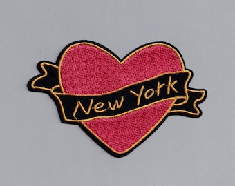 Embroidered Iron-on Love New York Applique Patch Backpacking Travel I Heart NY