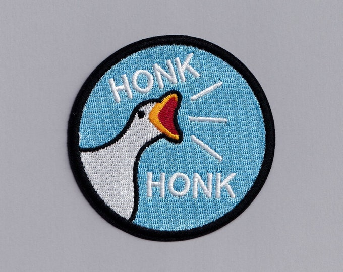 Honk Honk Angry Goose Patch Iron-on Embroidered Funny Goose Patch