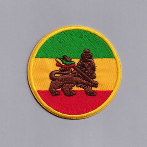Parche León de Judá, parches de apliques Rasta Reggae de oro rojo y verde