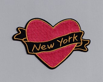 Embroidered Iron-on Love New York Applique Patch Backpacking Travel I Heart NY