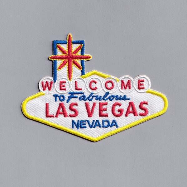 Bienvenido a Las Vegas Parche bordado con plancha, aplique de parche de viaje de EE. UU.