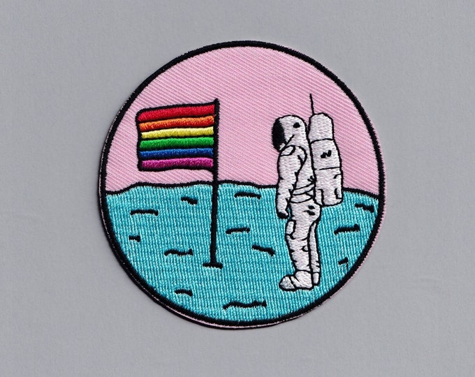 Embroidered Iron-on Gay Pride Rainbow Flag Patch Applique Gay Rights Activist Applique Patch