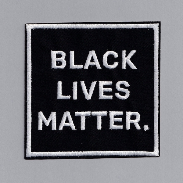 Large Square Iron On Black Lives Matter Patch BLM Badge Applique George Floyd Racial Equality