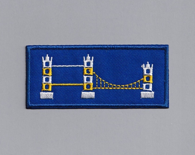 Embroidered Tower Bridge Patch Applique London UK Travel Patch Tower of London