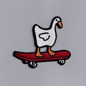 Skateboarding Anka Patch Broderad Strykbar Anka Gås Patch Applikation