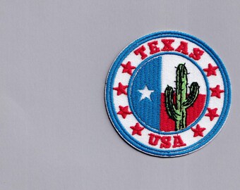 Texas USA Patch Iron-on Embroidered Texas State Flag Travel Patches