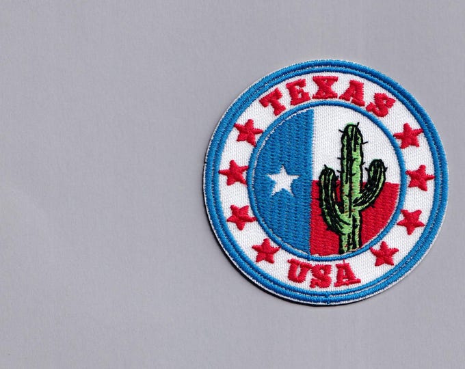 Texas USA Patch Iron-on Embroidered Texas State Flag Travel Patches